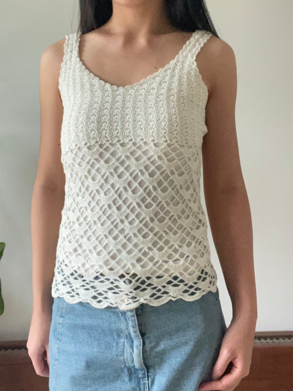 Boho Crochet Tank Top Festival Summer Layering Coverup